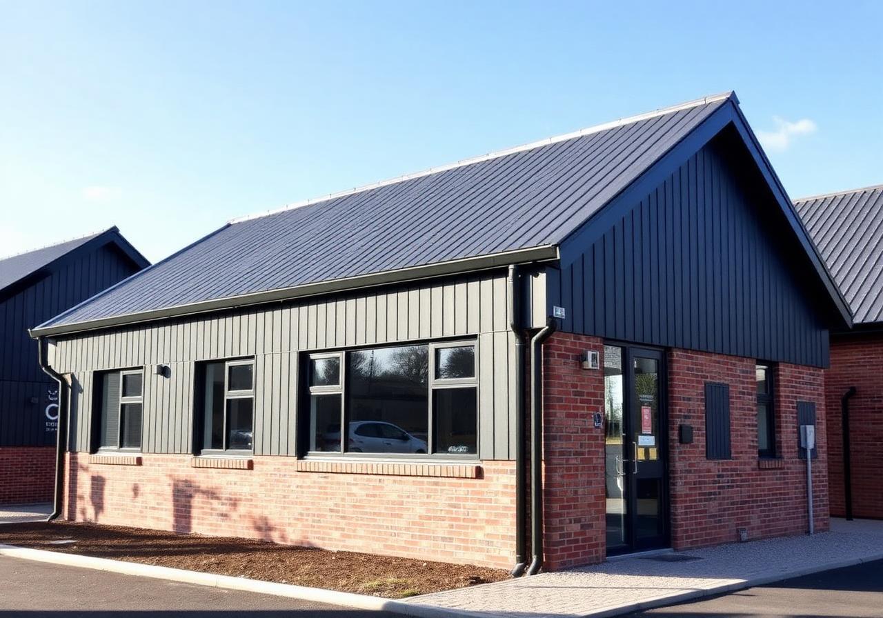 Bedrijfspand met antraciet gevel